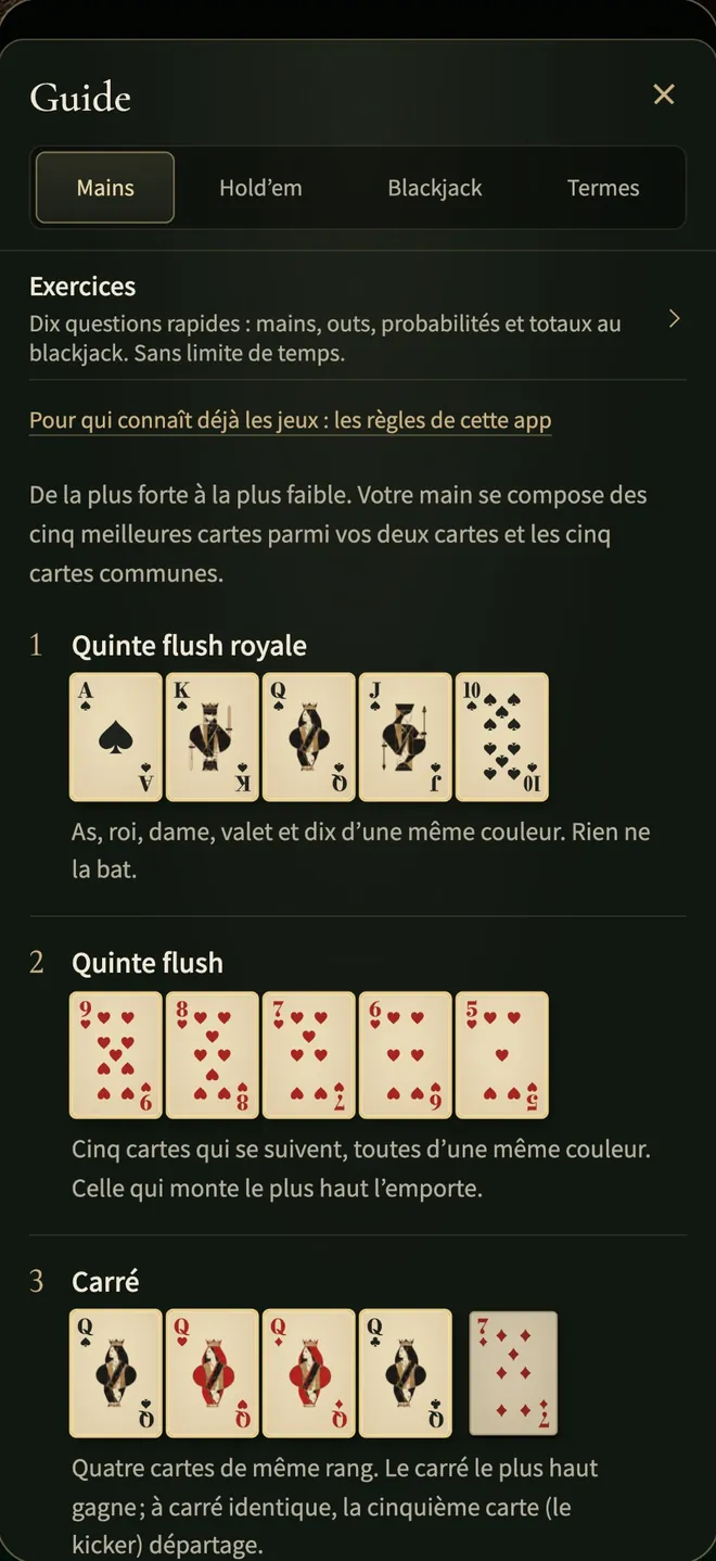 The Royal Card — Apprendre et revoir