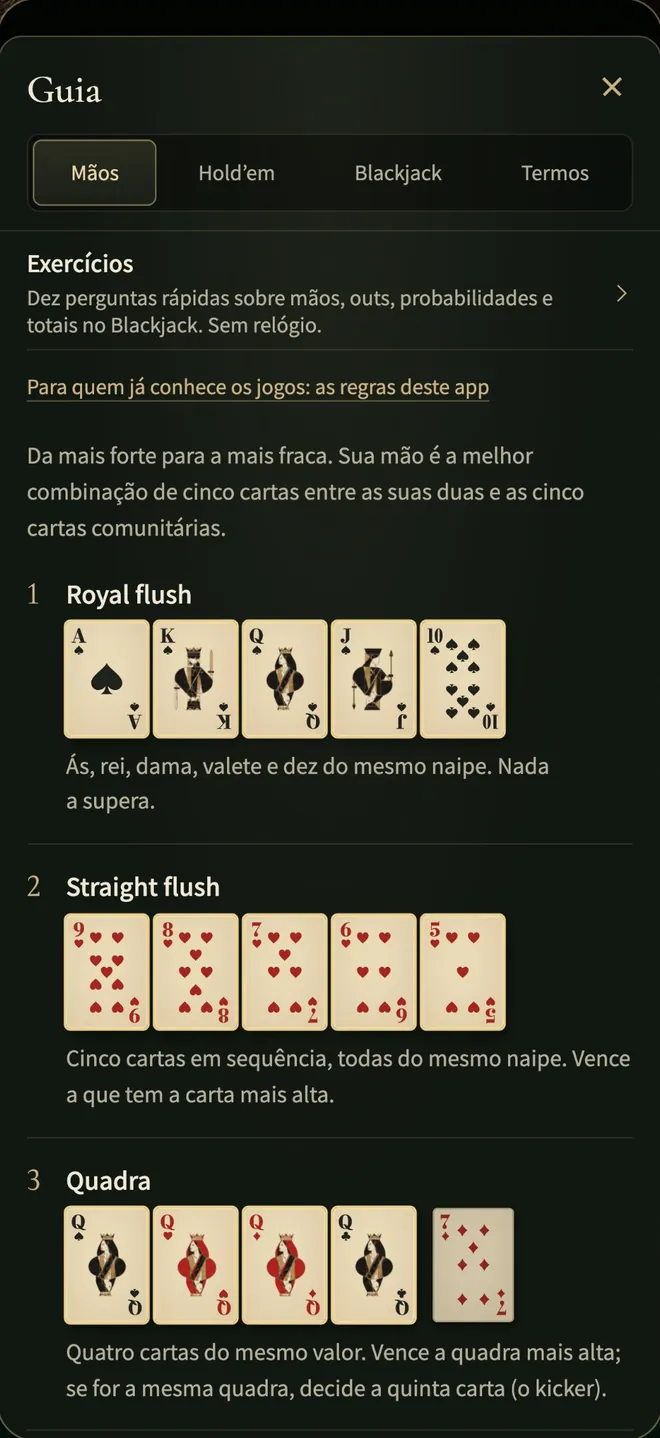The Royal Card — Aprender e rever